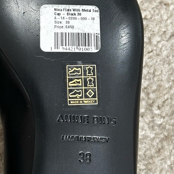 ANINE BING NINA FLATS WITH METAL TOE CAP - Picture 12 of 12